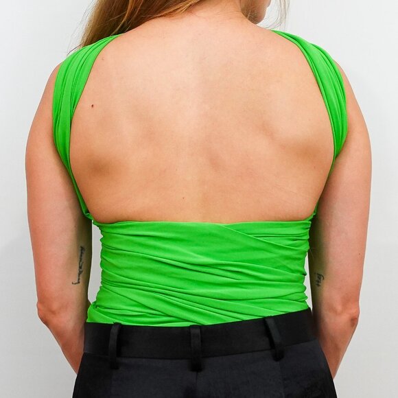 Balenciaga SS19 Runway Green Wrap Strapless Bustier Reverse Halter - FR 38/US 6 - Picture 4 of 15